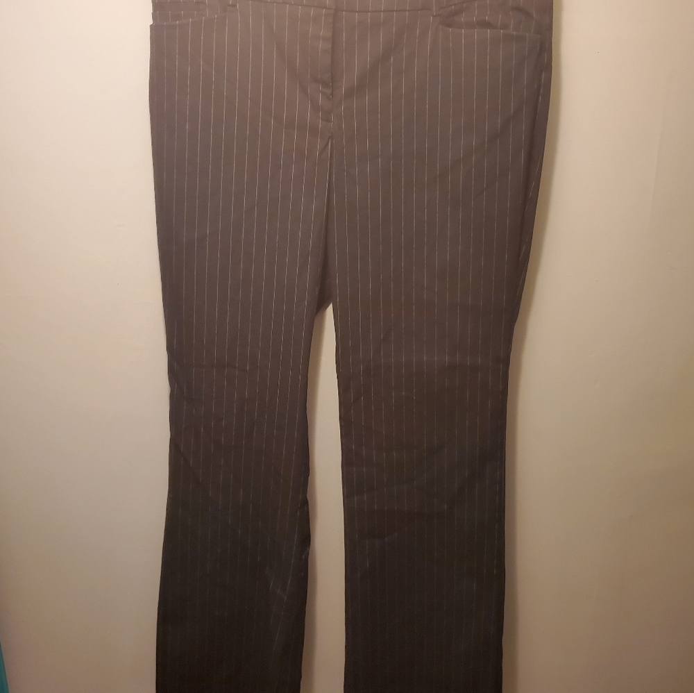 New York & Company Black Pin Stripe Pants Women 14